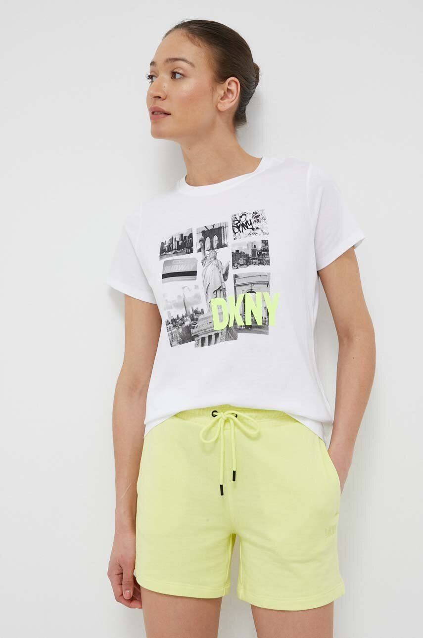 

Хлопковая футболка Dkny цвет белый