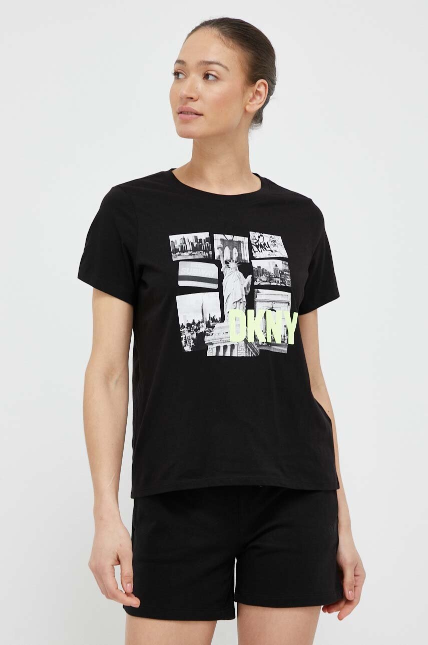 

Хлопковая футболка Dkny цвет чёрный