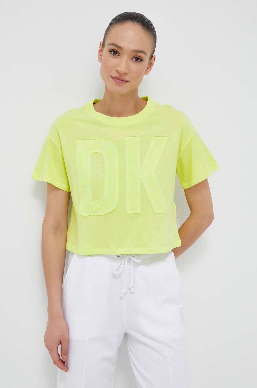 

Хлопковая футболка Dkny цвет жёлтый