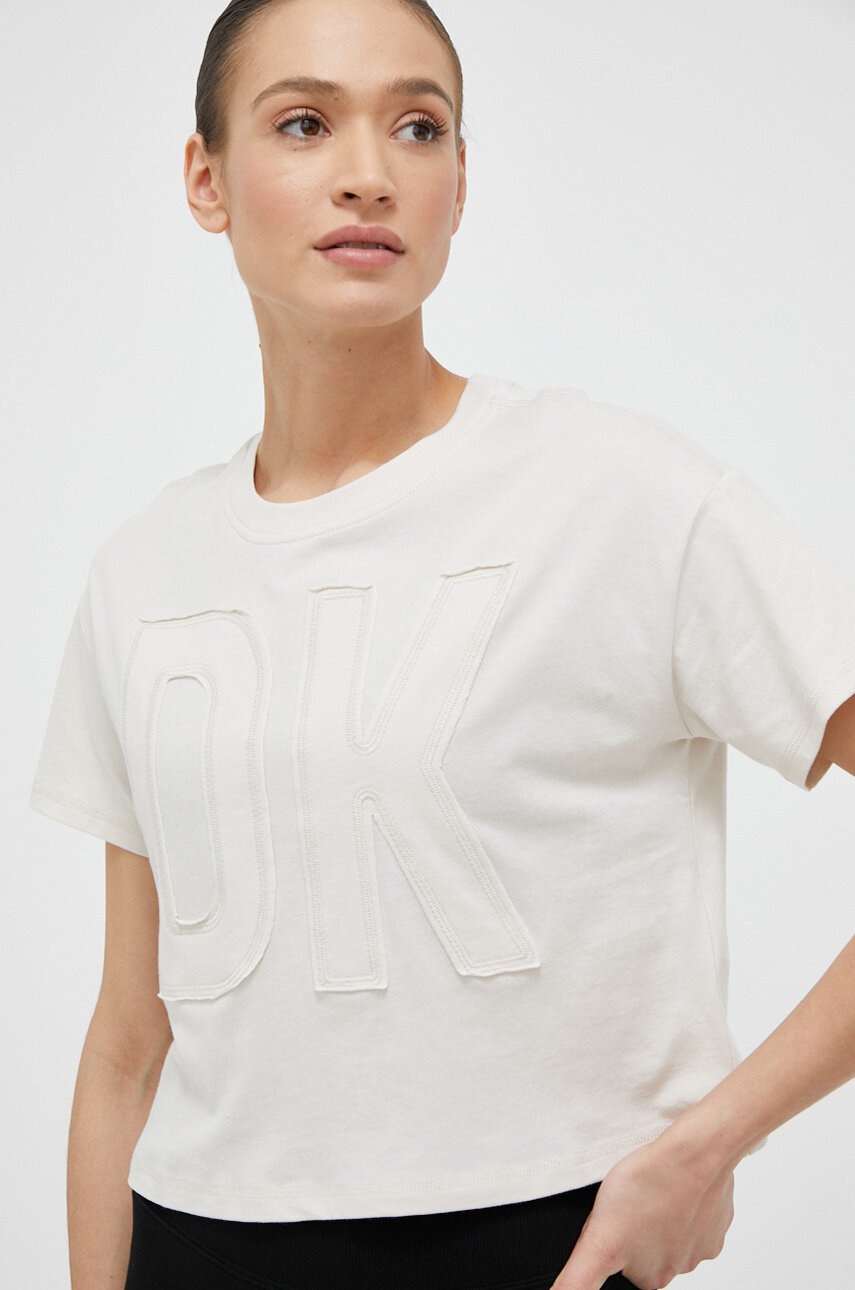 

Хлопковая футболка Dkny цвет бежевый