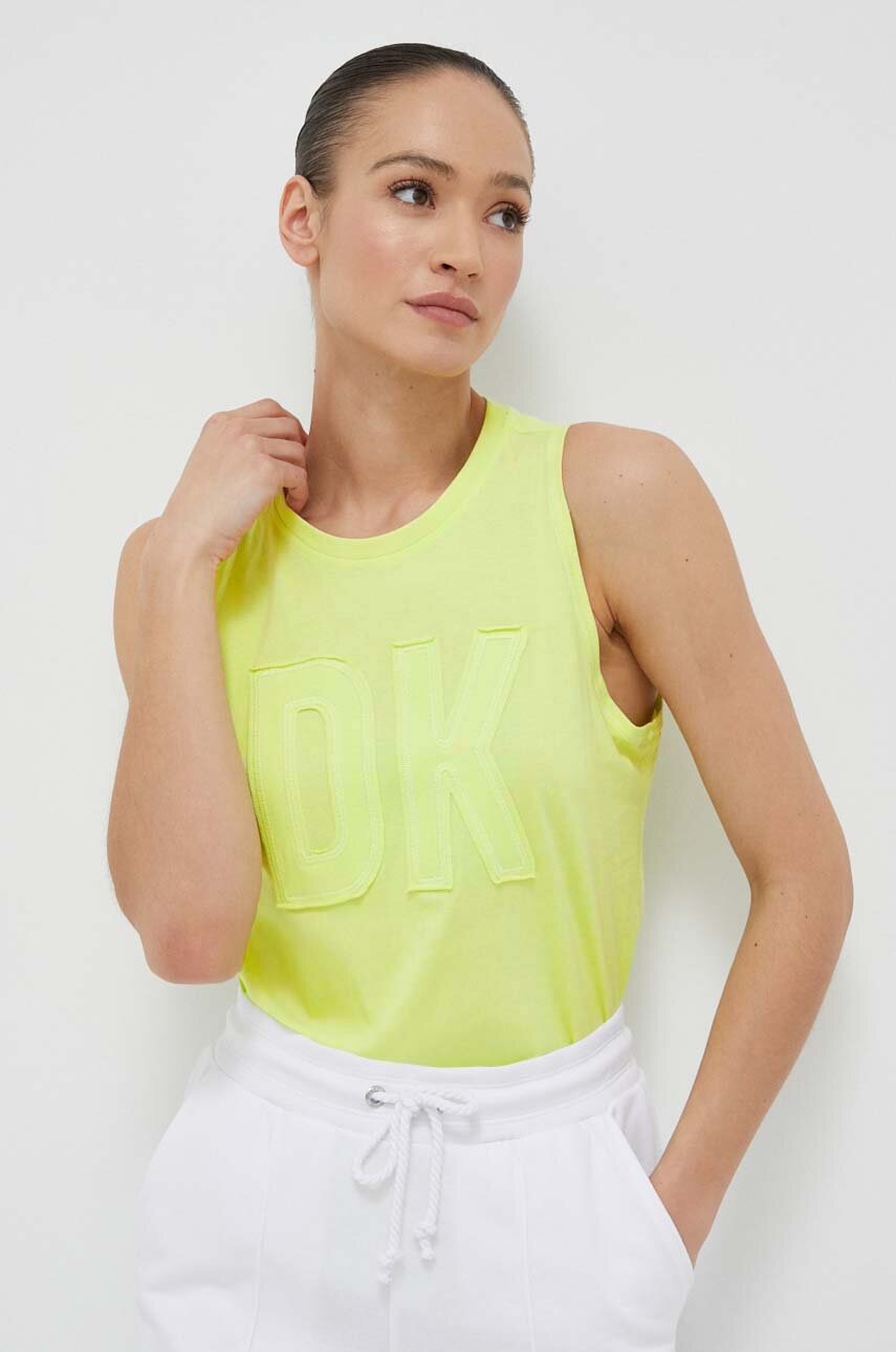 

Памучен топ Dkny в жълто, Жълт