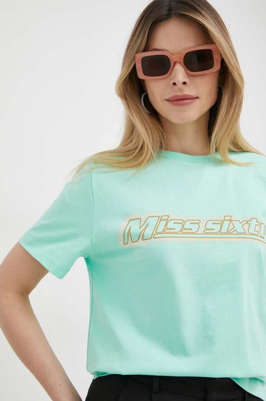 

Хлопковая футболка Miss Sixty цвет зелёный