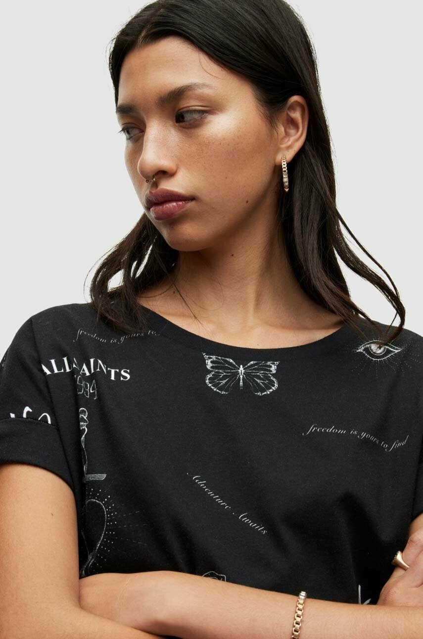 

Хлопковая футболка AllSaints цвет чёрный