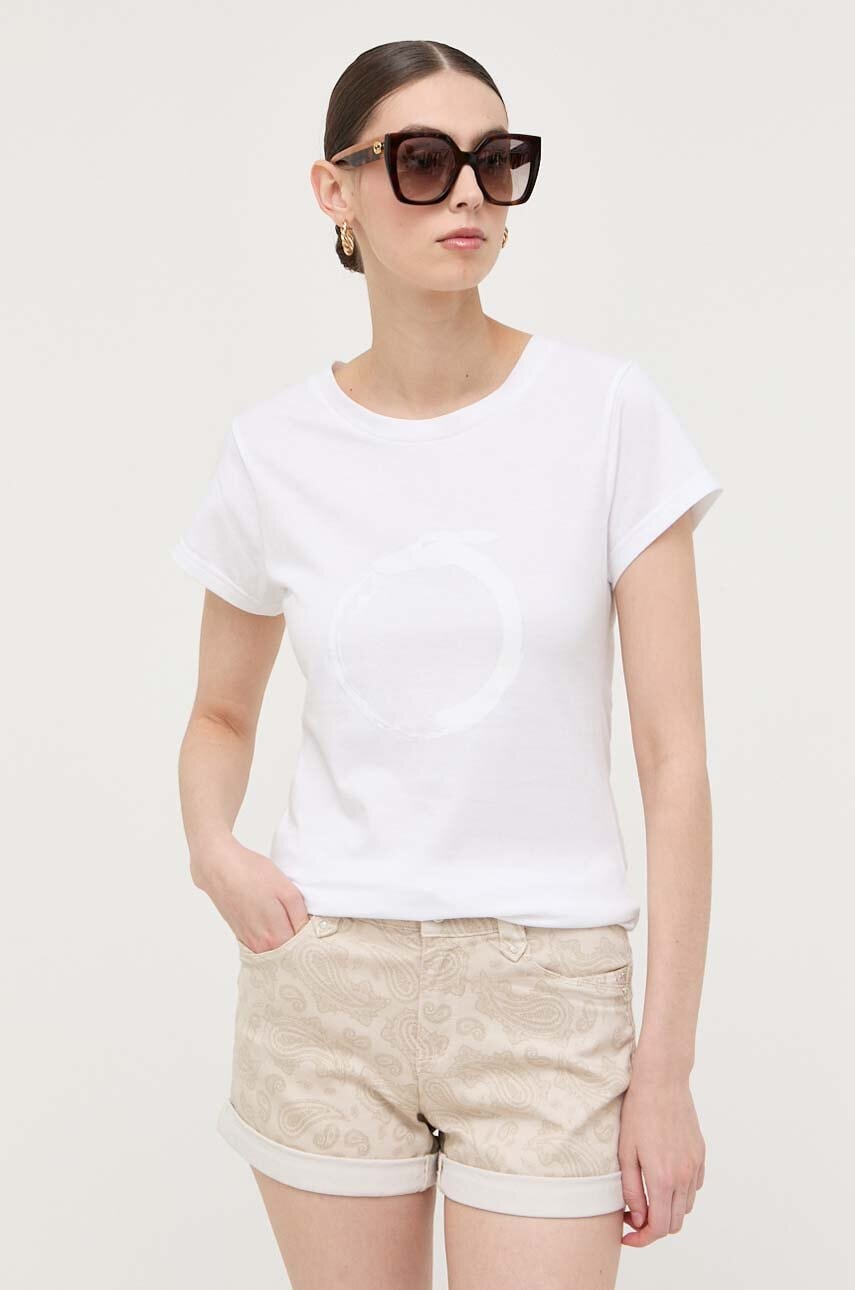 

Памучна тениска Trussardi в бяло, Бял