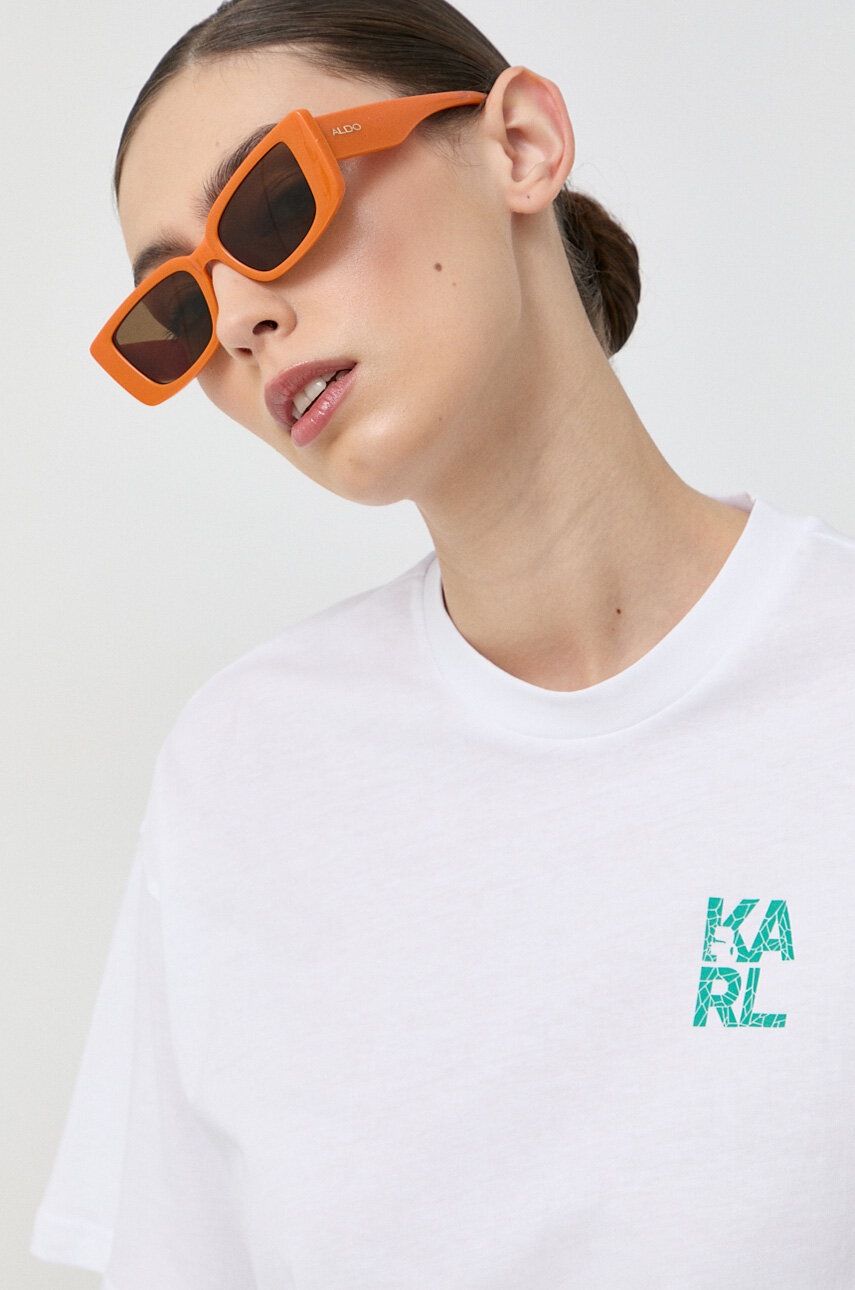 

Бавовняна футболка Karl Lagerfeld колір білий