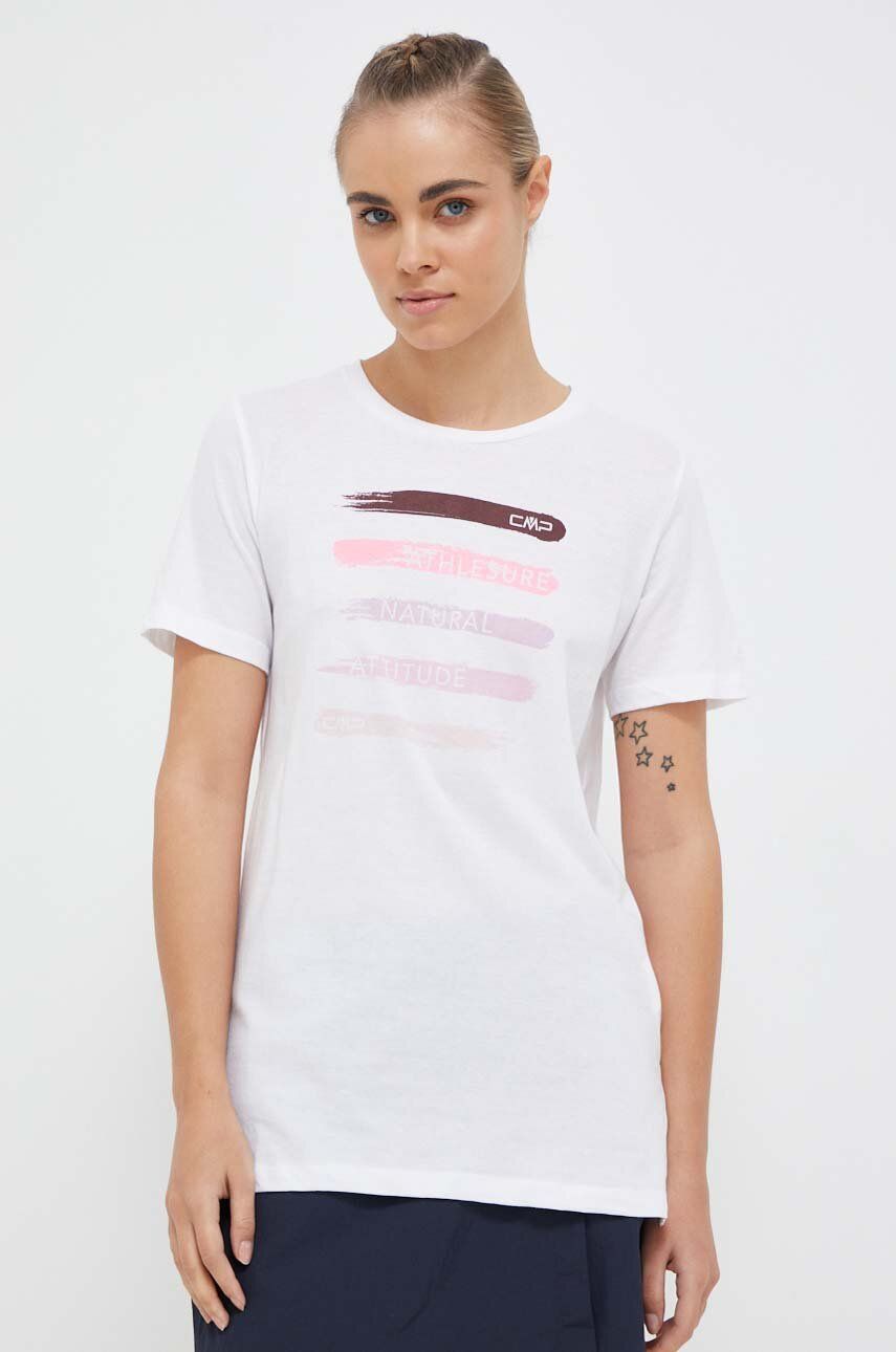 E-shop Bavlněné tričko CMP bílá barva