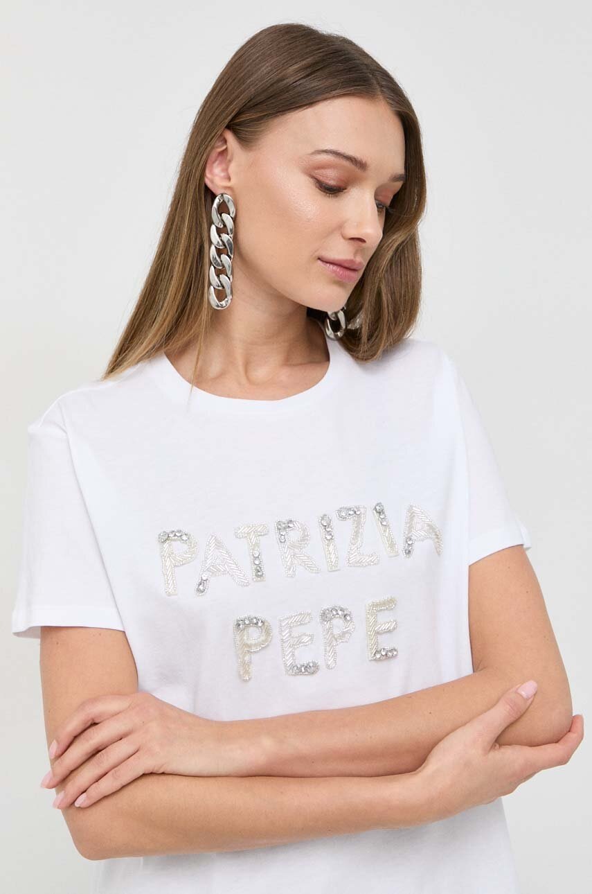 

Бавовняна футболка Patrizia Pepe колір білий