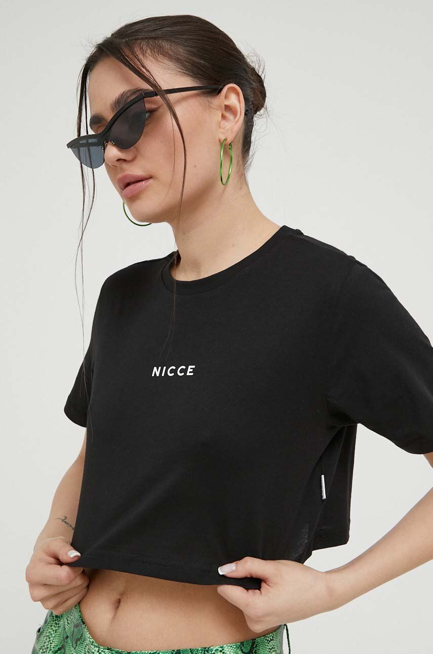 Bavlněné tričko Nicce černá barva - černá -  100 % Bavlna