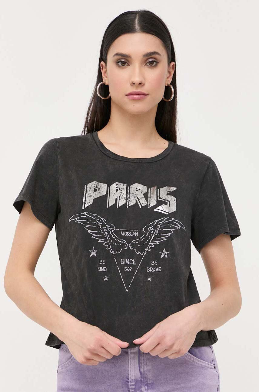 E-shop Bavlněné tričko Morgan šedá barva
