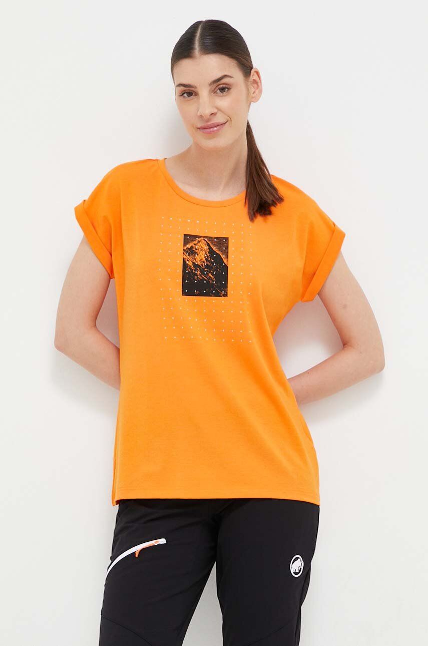 Sportovní tričko Mammut Mountain oranžová barva - oranžová -  81 % Recyklovaný polyester
