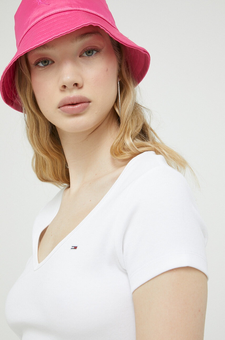 

Тениска Tommy Jeans в бяло, Бял