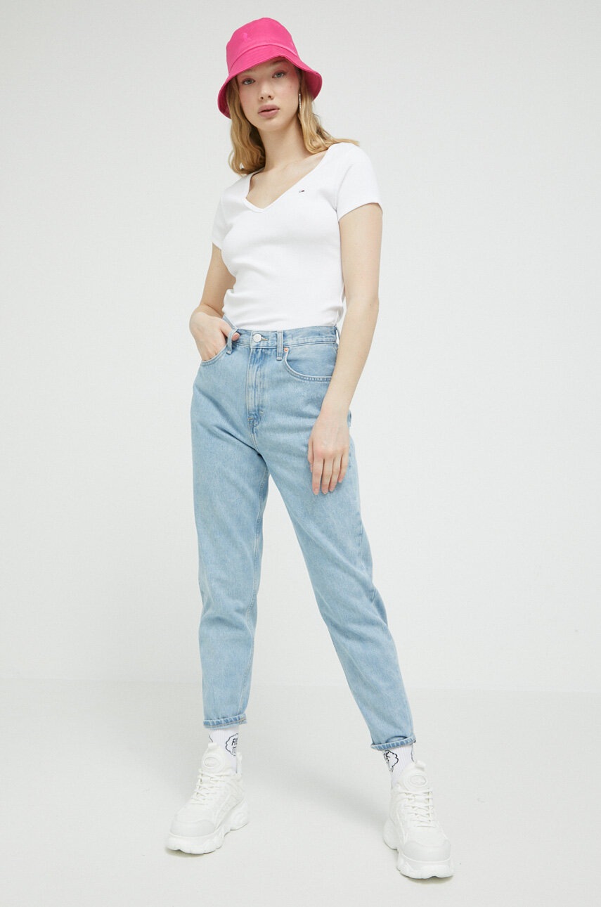 

Футболка Tommy Jeans женский цвет белый