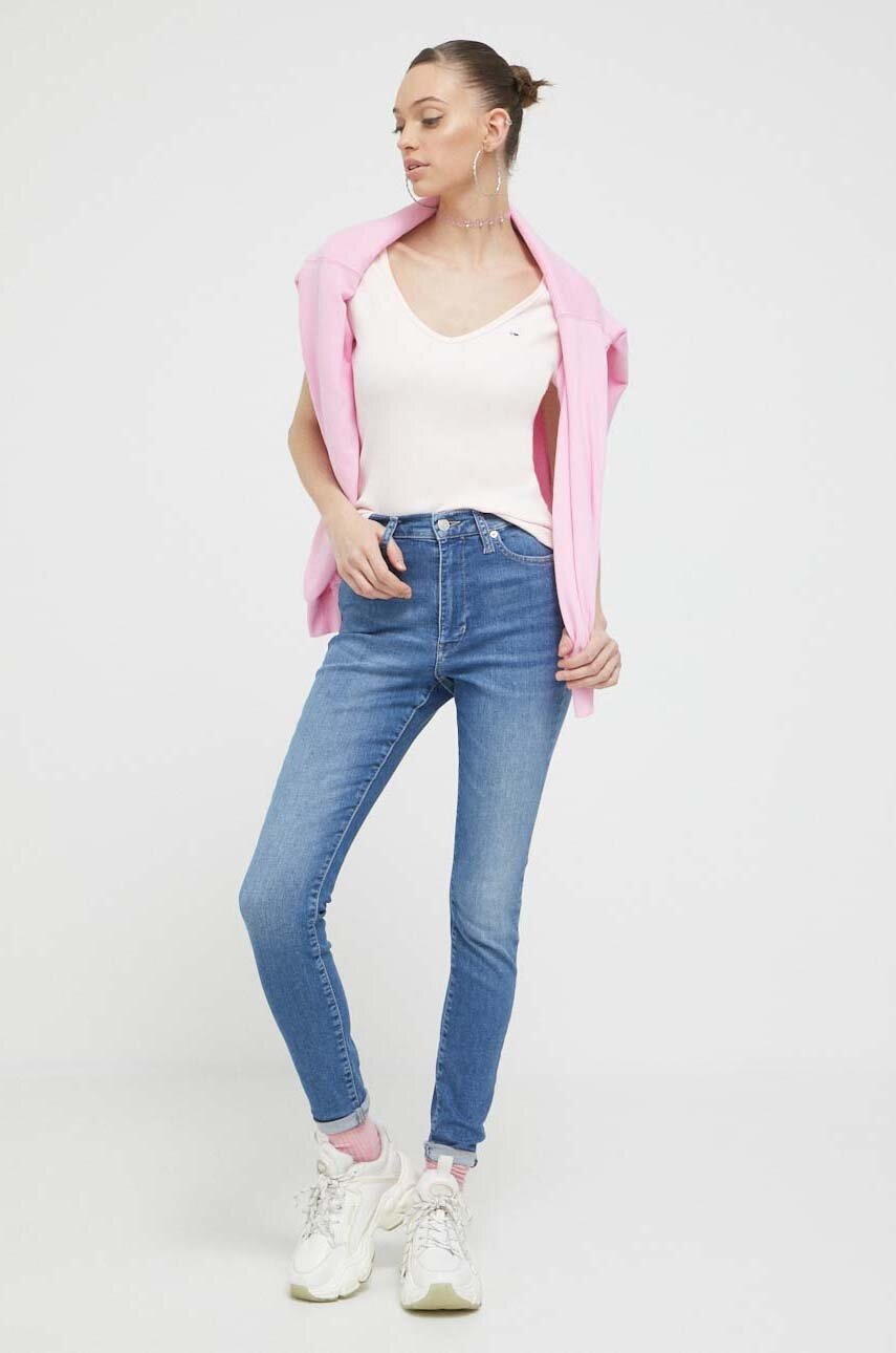

Футболка Tommy Jeans женский цвет розовый