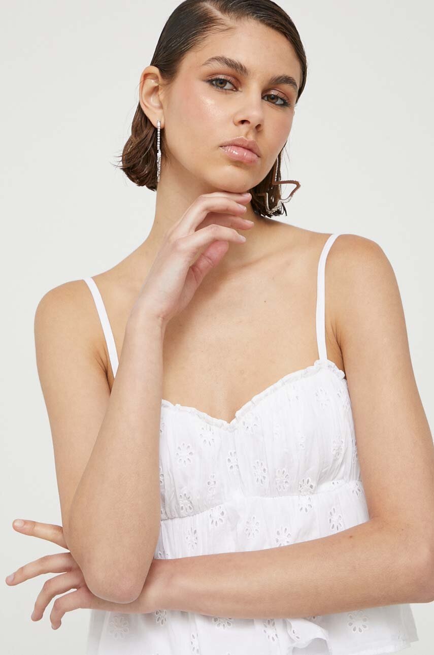 

Топ Hollister Co. дамски в бяло, Бял