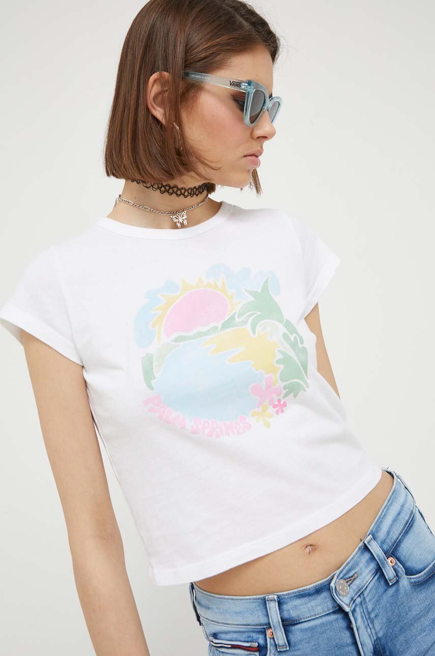 E-shop Bavlněné tričko Hollister Co. bílá barva