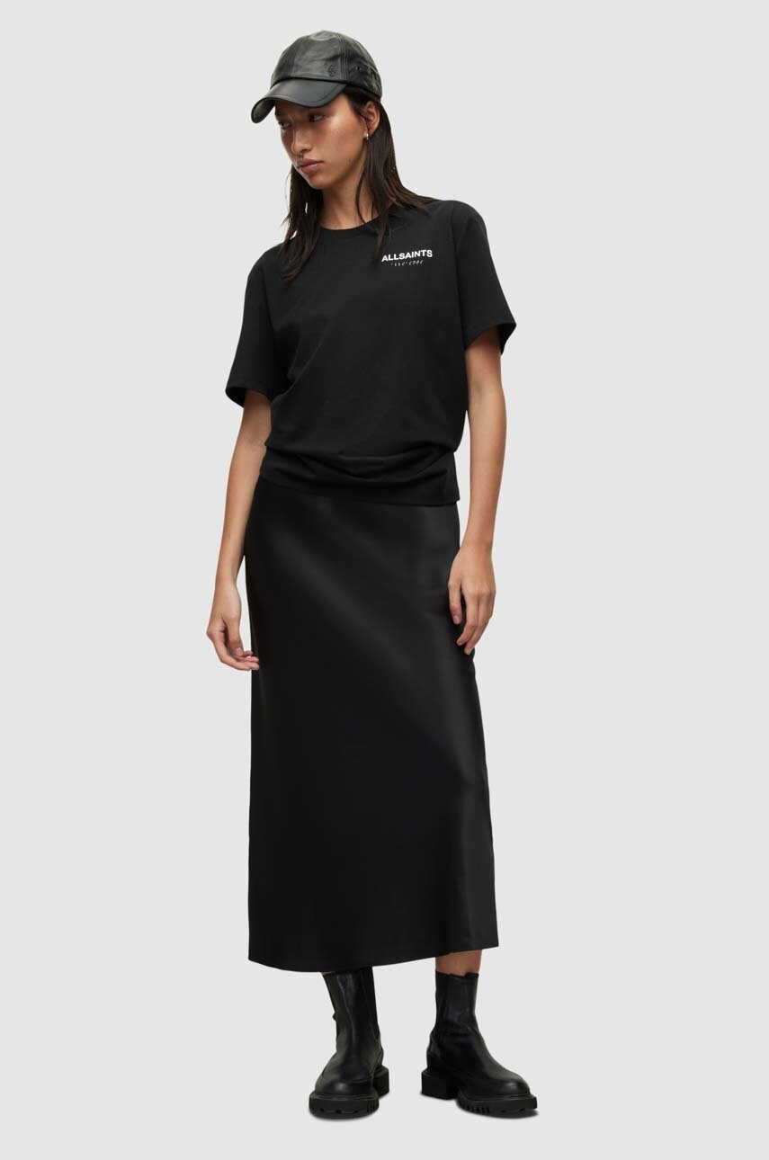 

Хлопковая футболка AllSaints цвет чёрный