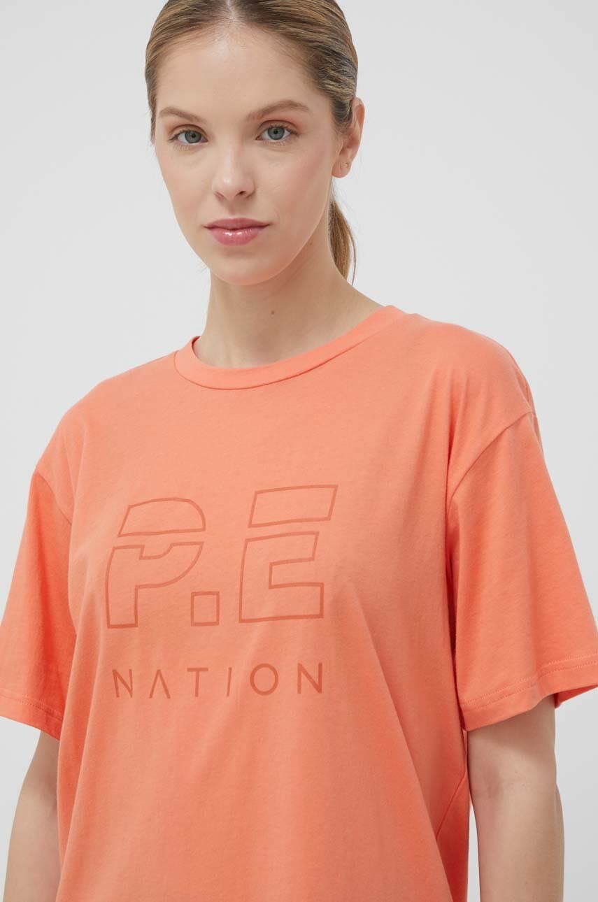 P.e Nation Tricou Din Bumbac Culoarea Portocaliu