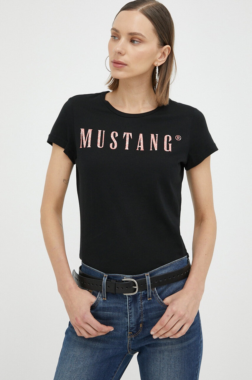 

Бавовняна футболка Mustang колір чорний