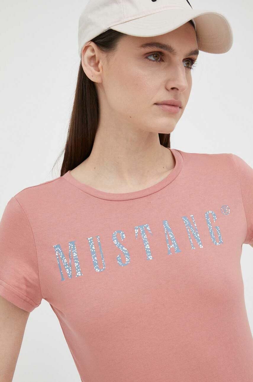 Mustang tricou din bumbac culoarea roz