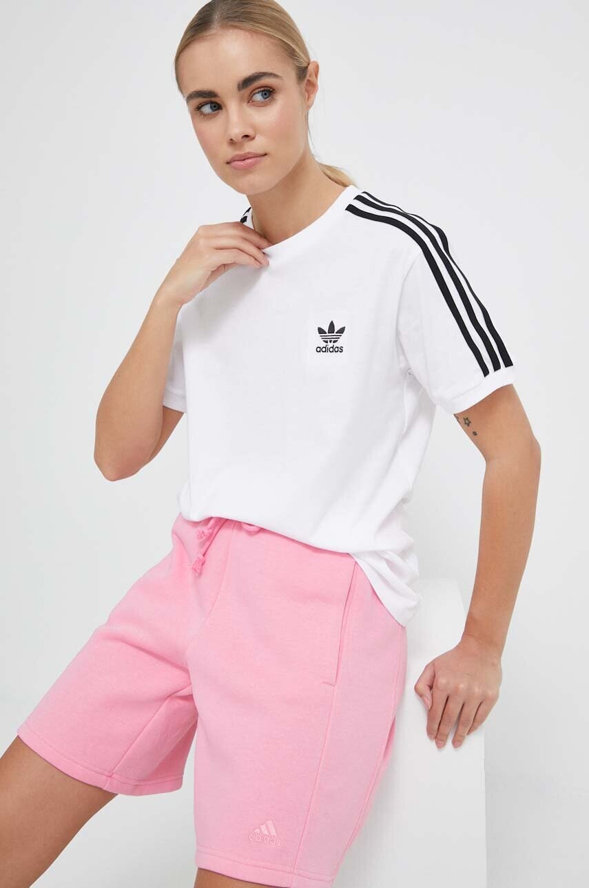 

Хлопковая футболка adidas Originals цвет белый IB7410-WHITE