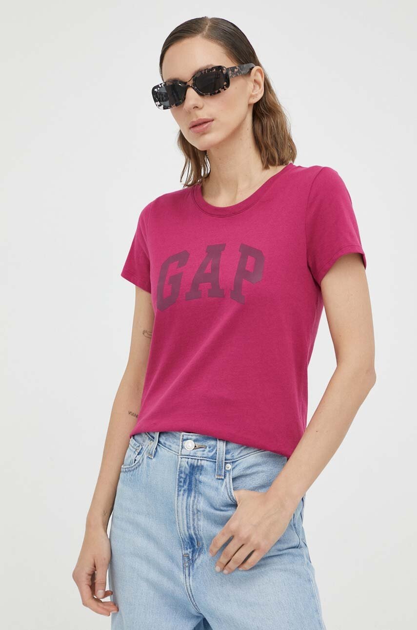 

Памучна тениска GAP в розово, Розов