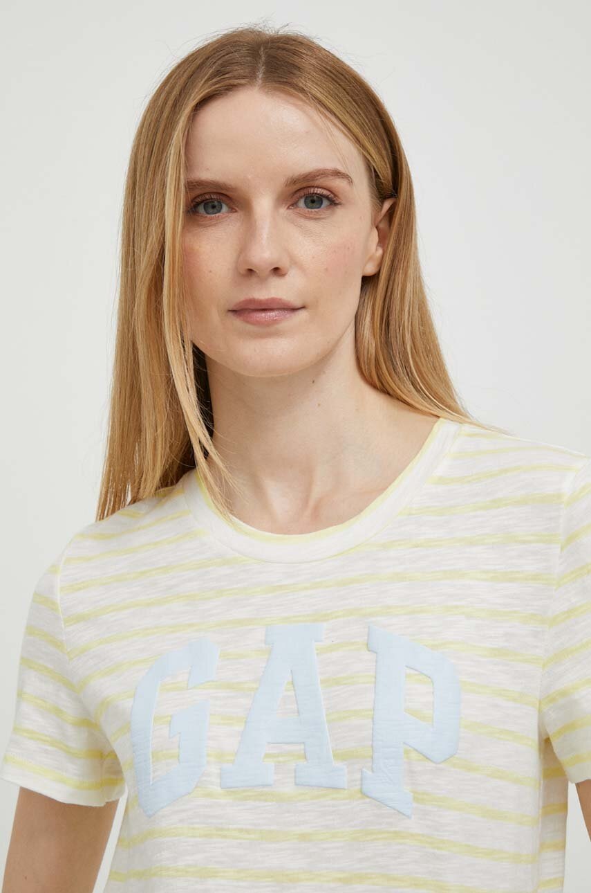 

Памучна тениска GAP в жълто, Жълт