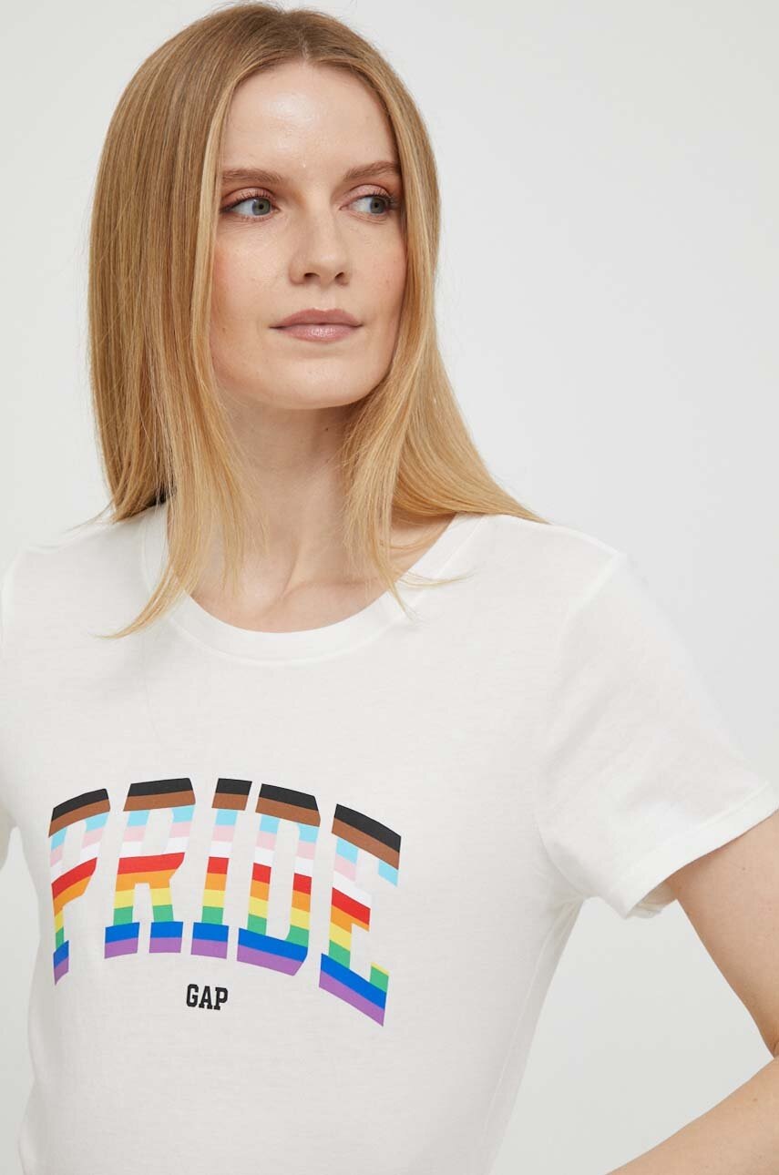 

Памучна тениска GAP в бежово, Бежов