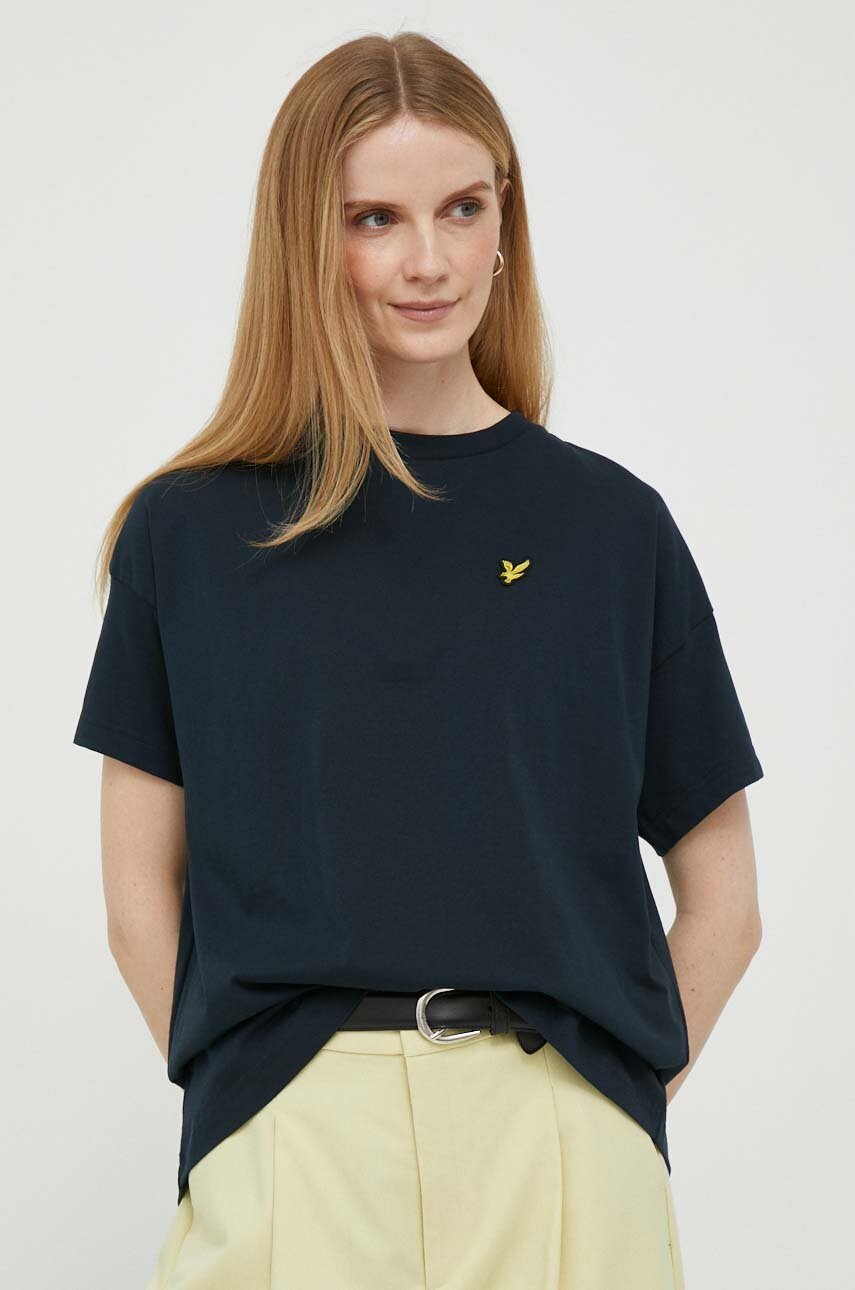 

Памучна тениска Lyle & Scott в тъмносиньо, Тъмносин