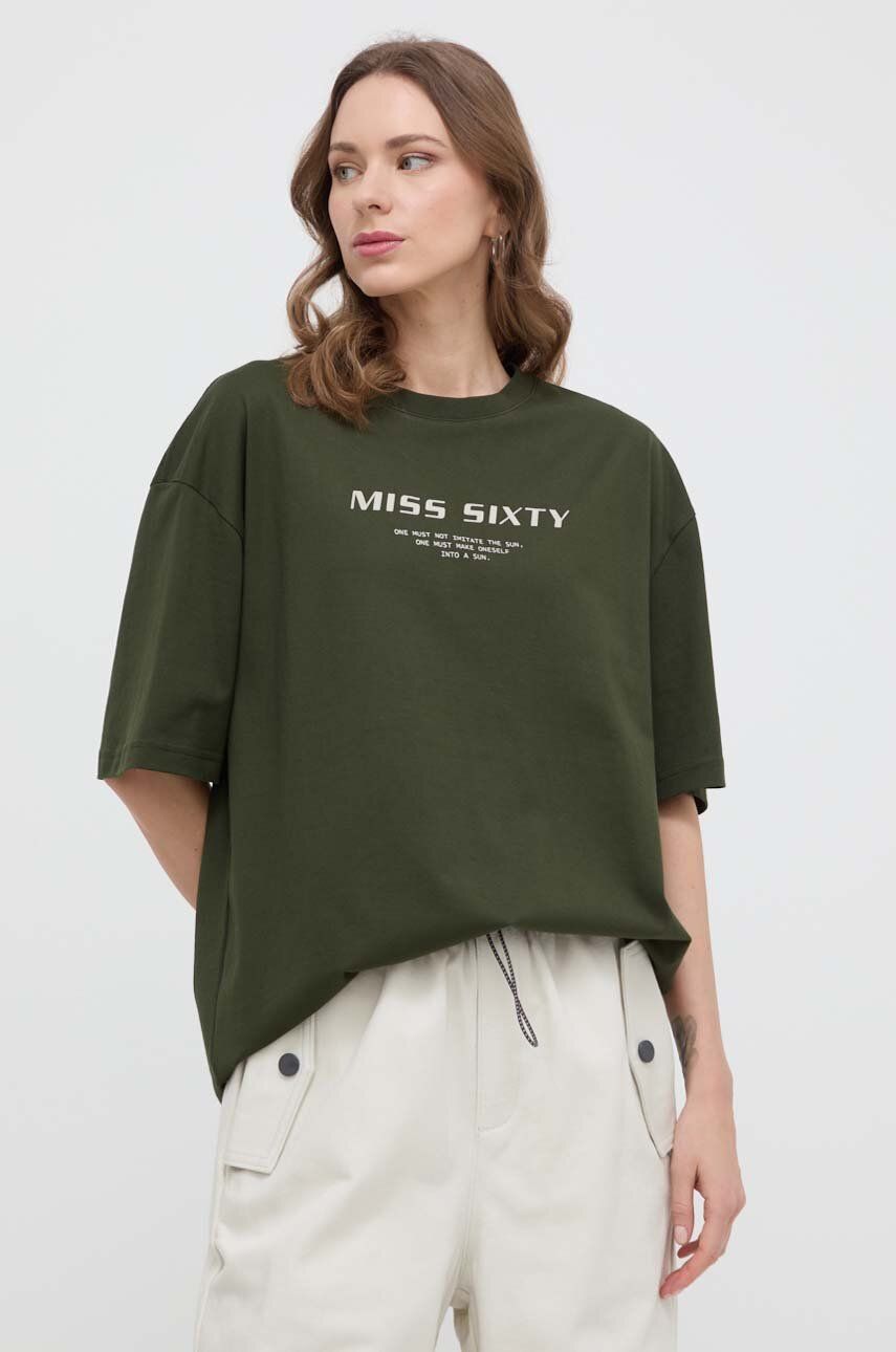 Miss Sixty tricou din bumbac culoarea verde