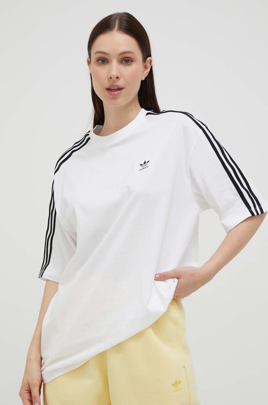 

Хлопковая футболка adidas Originals цвет белый