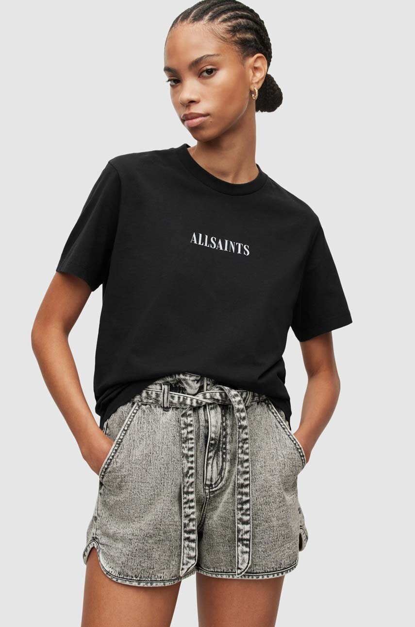 

Хлопковая футболка AllSaints цвет чёрный