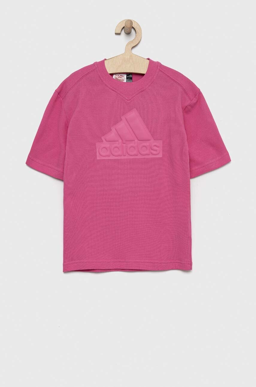 

Детская хлопковая футболка adidas U FI цвет фиолетовый