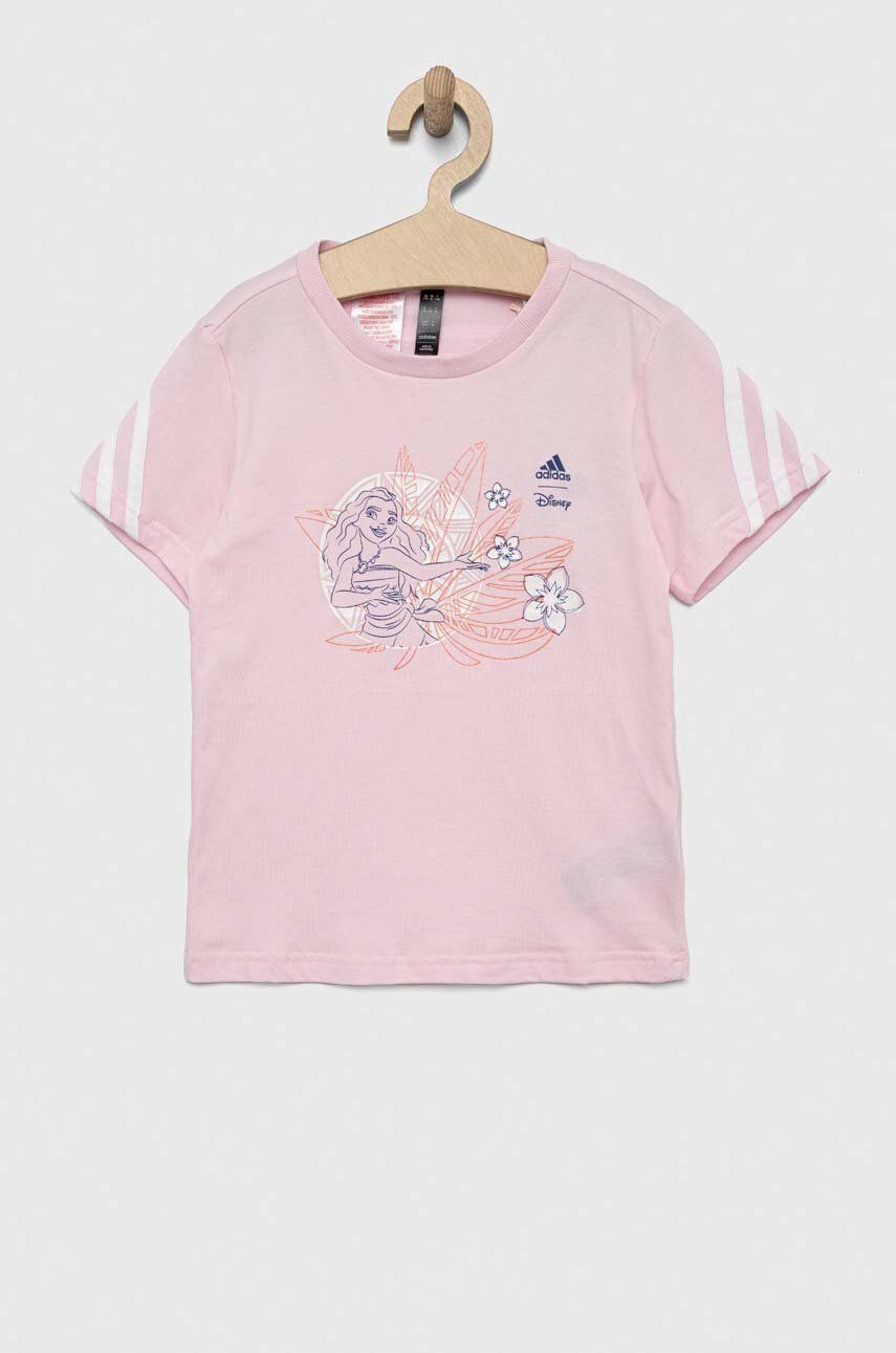adidas tricou de bumbac pentru copii x Disney culoarea roz