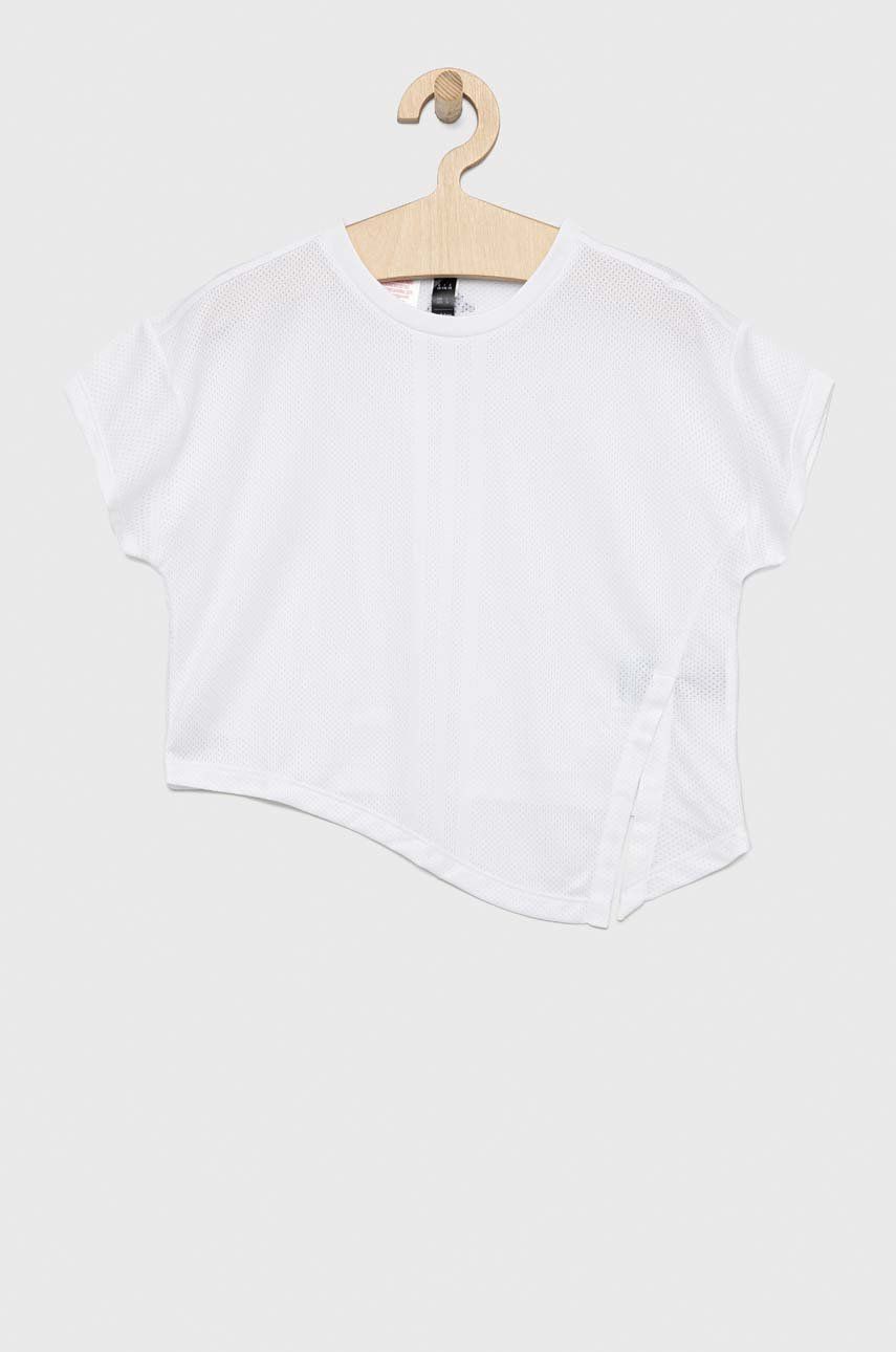 Dětské tričko adidas G HIIT bílá barva - bílá -  100 % Recyklovaný polyester