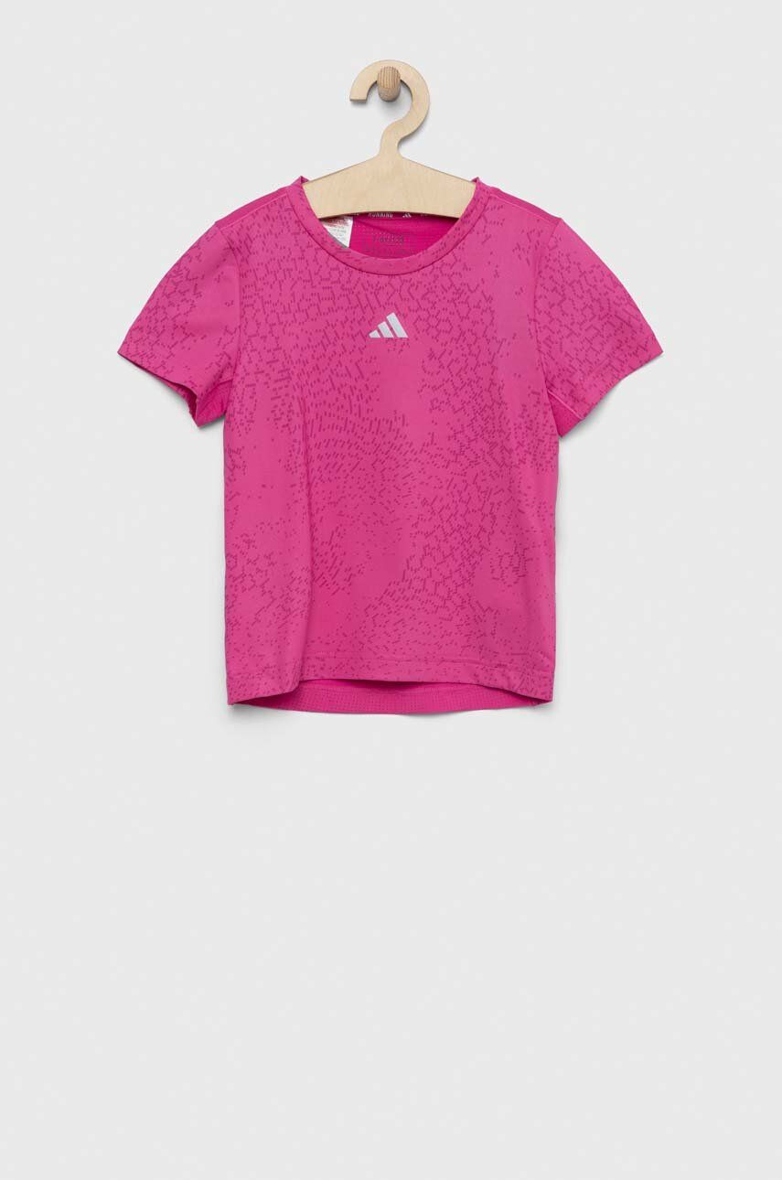 Dětské tričko adidas G RUN TEE fialová barva - fialová -  Materiál č. 1: 88 % Recyklovaný polye