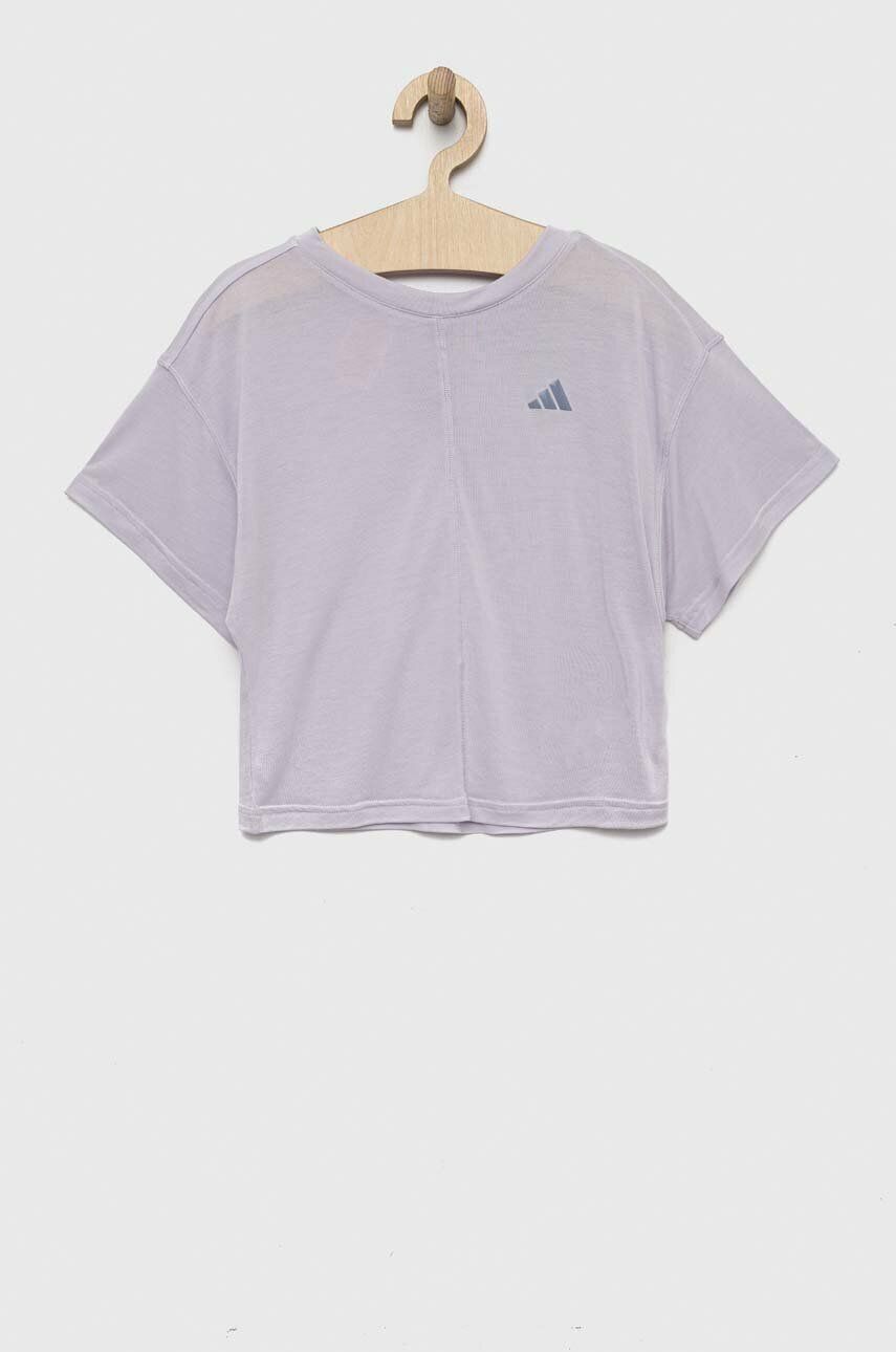 Dětské tričko adidas fialová barva - fialová -  70 % Modal