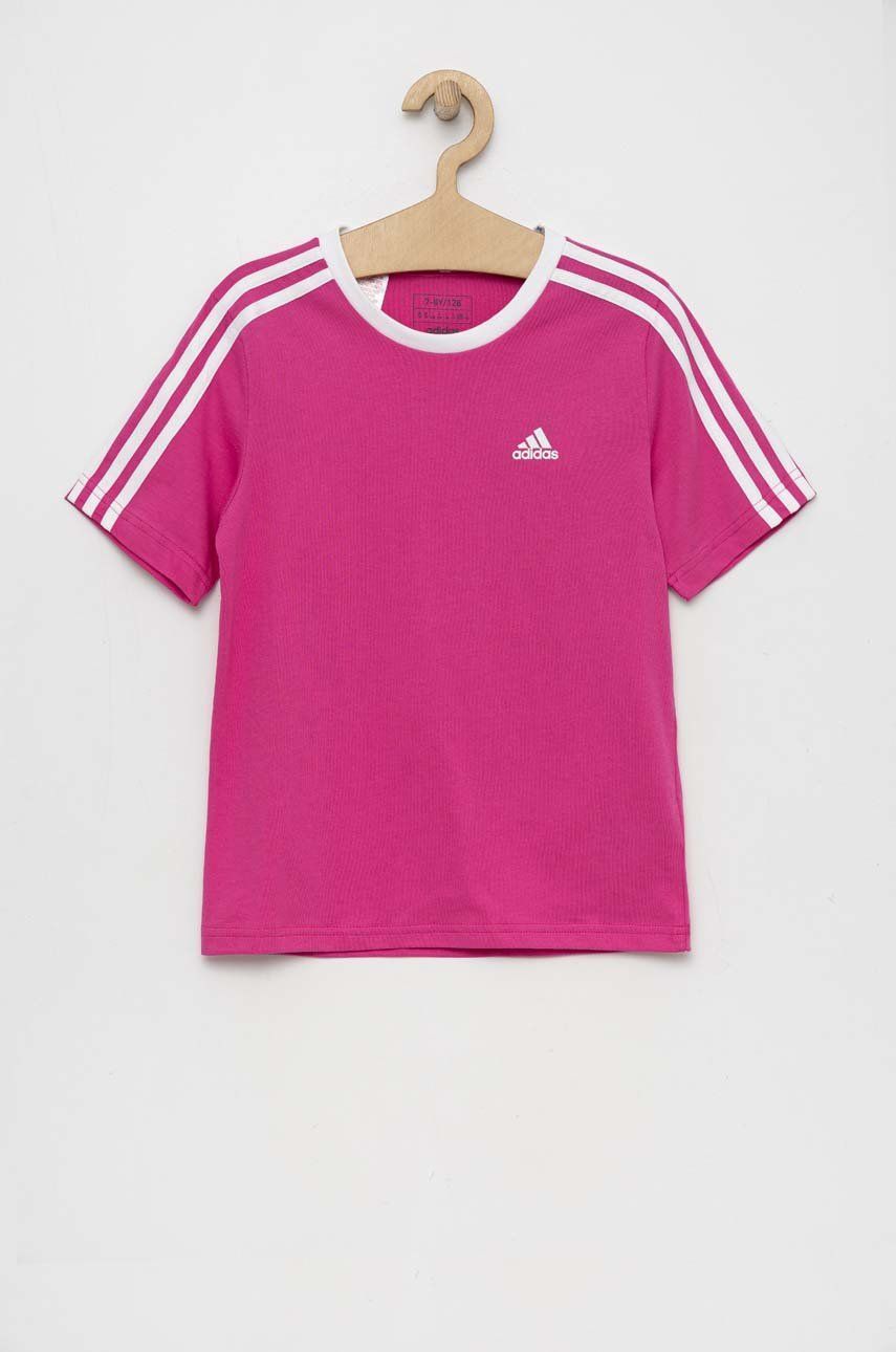 Adidas tricou de bumbac pentru copii G 3S BF culoarea roz