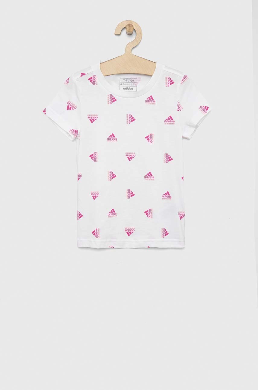 

Детска памучна тениска adidas G BLUV в бяло, Бял