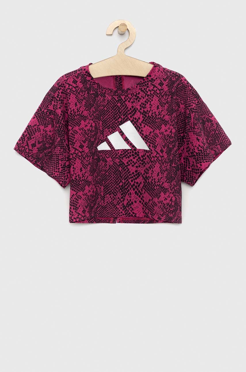 Детская футболка adidas G TI AOP TEE цвет розовый Детская футболка adidas G TI AOP TEE цвет розовый