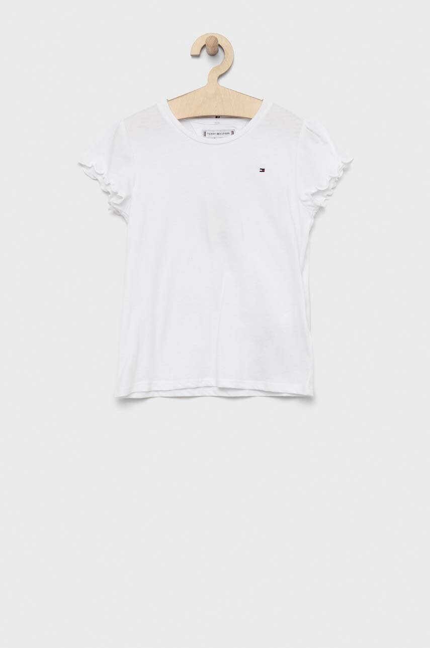 Levně Dětské tričko Tommy Hilfiger bílá barva