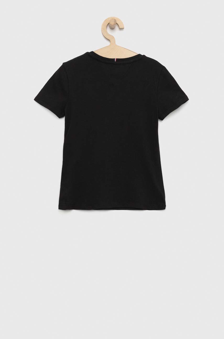 Дитяча бавовняна футболка Tommy Hilfiger колір чорний