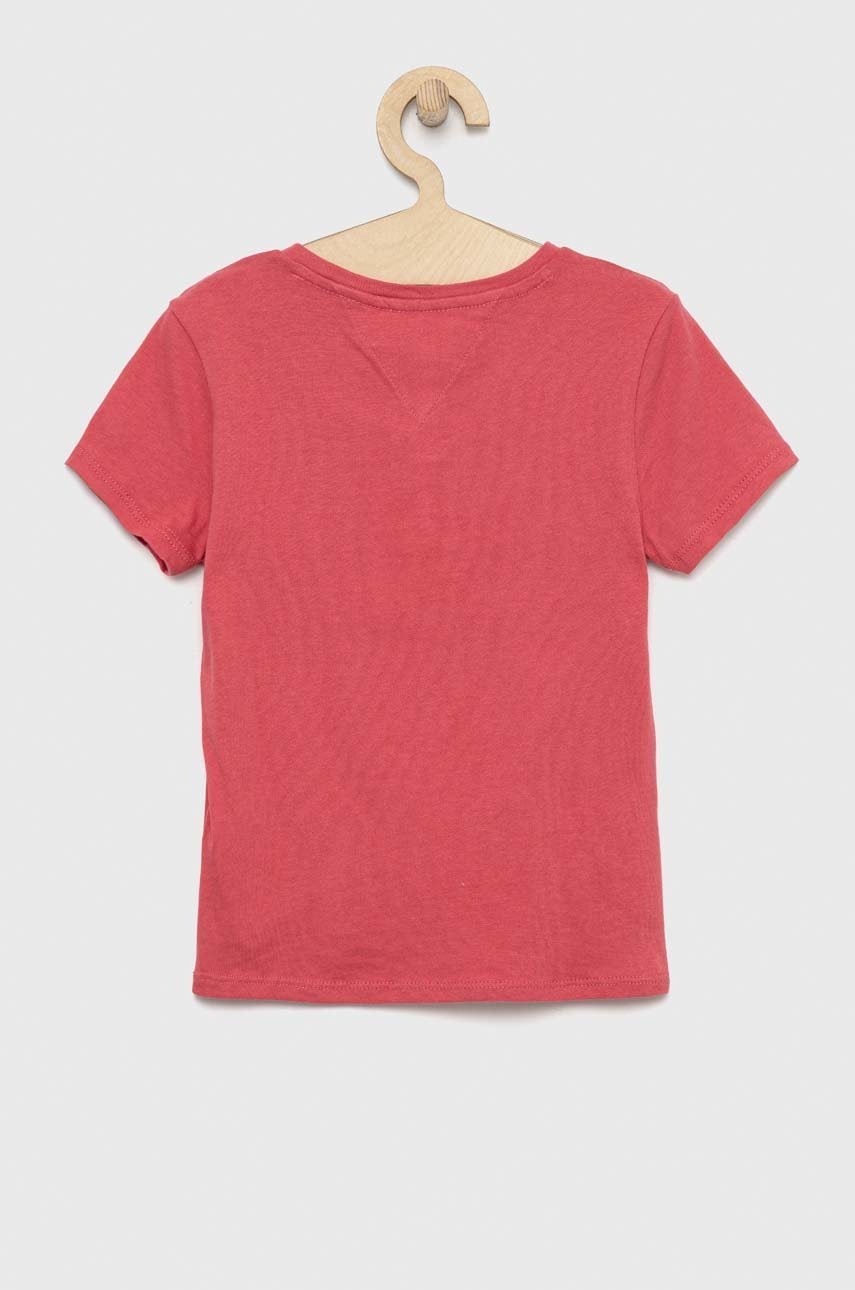Дитяча бавовняна футболка Tommy Hilfiger колір рожевий