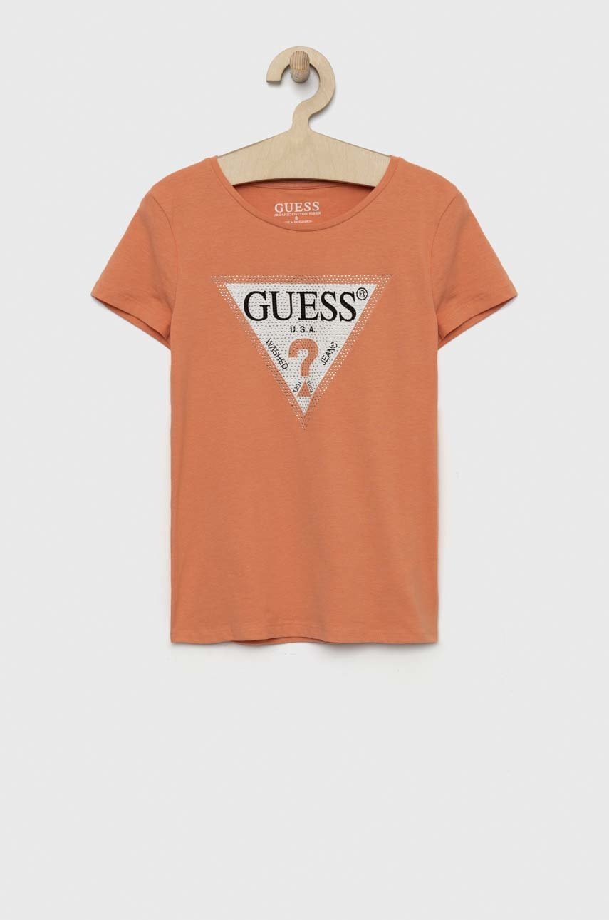 

Детская футболка Guess цвет оранжевый
