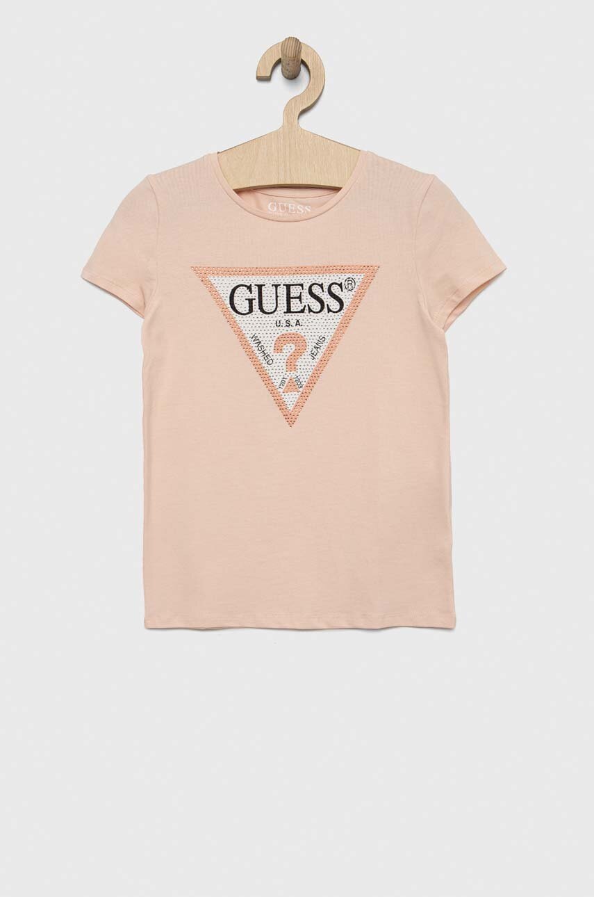 

Детская футболка Guess цвет розовый