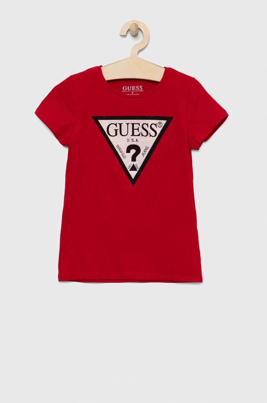 Детская футболка Guess цвет красный Детская футболка Guess цвет красный