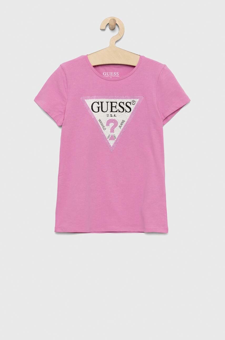 

Детская футболка Guess цвет фиолетовый
