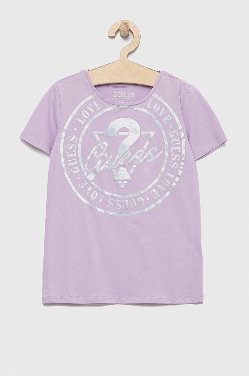 

Детская футболка Guess цвет фиолетовый
