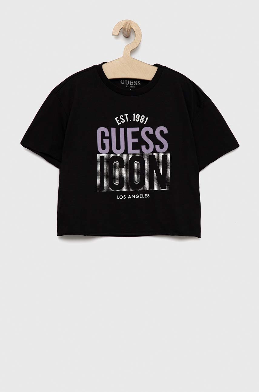 

Хлопковая футболка Guess цвет чёрный