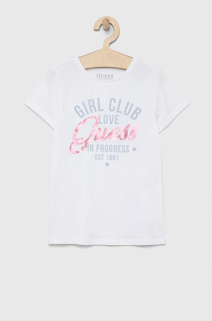 

Дитяча футболка Guess колір білий