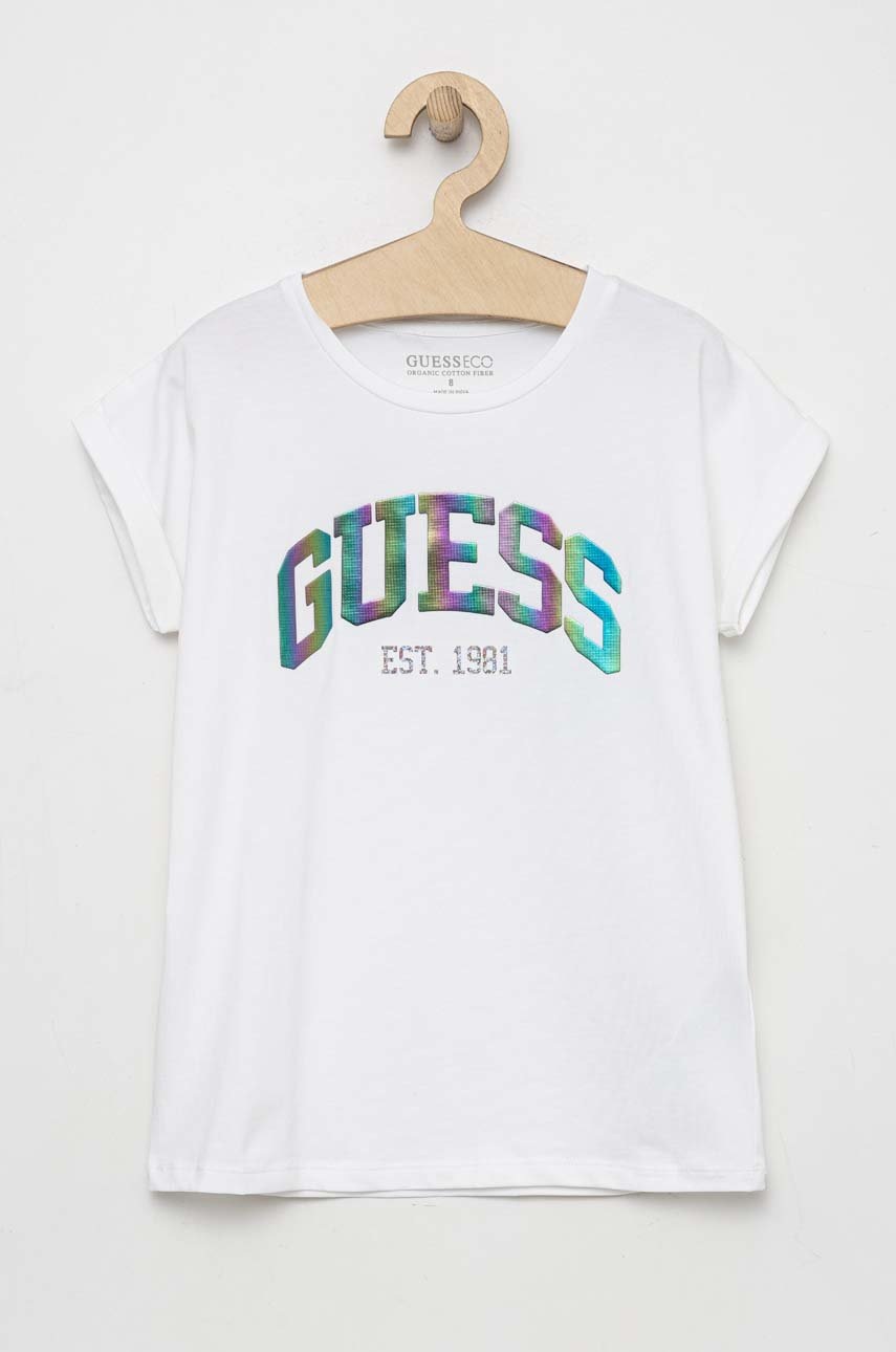 

Дитяча футболка Guess колір білий